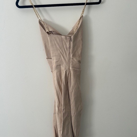 Maje Short Draped Dress in Beige - Picture 2 of 3
